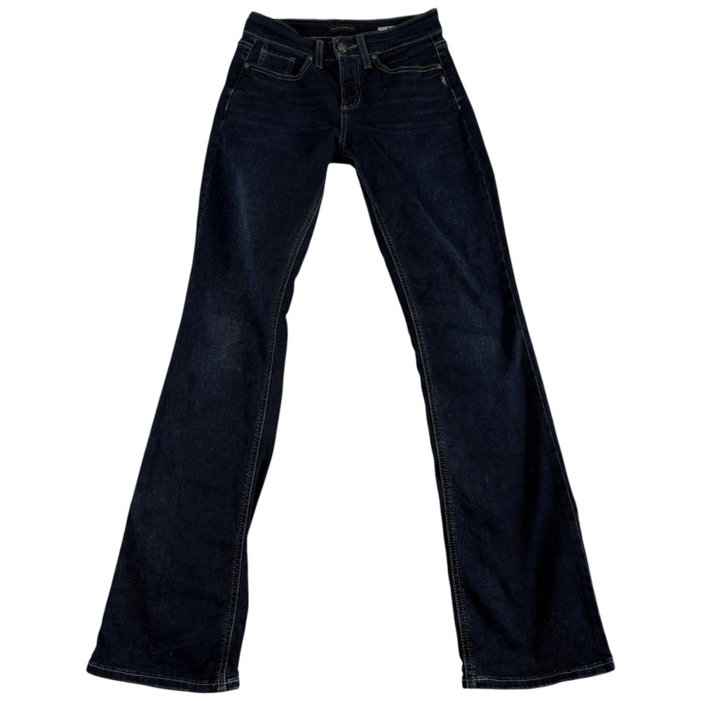 Silver Suki Slim Bootcut Jeans Womens 26x33 Blue Denim Dark Wash Boho Skinny Leg